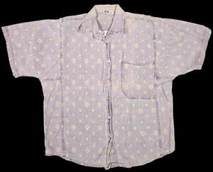 Vtg Southwestern AOP Button-Up Shirt Western Geometric Lavender Casual Medium